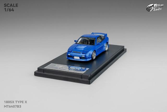 新品 MT6407B3 Micro Turbo 1/64 180SX TYPE X Metallic Blue, Boost