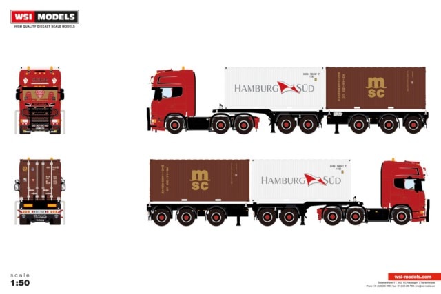 予約 01-5058 WSI 1/50 BACA SCANIA R6 TOPLINE 6X2 TWIN STEER