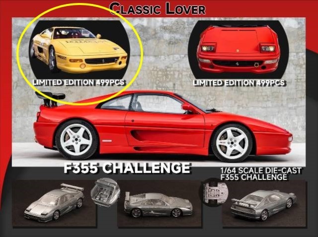 新品 Classic Lover CL 1/64 フェラーリ Ferrari F355 Challenge