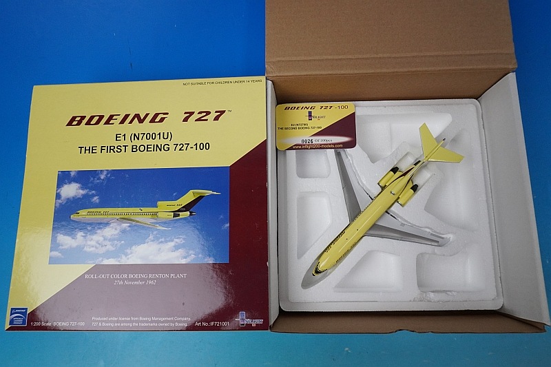 1/200 B727-100 ボーイング ハウスカラー N72700 ［IF721001］ イン