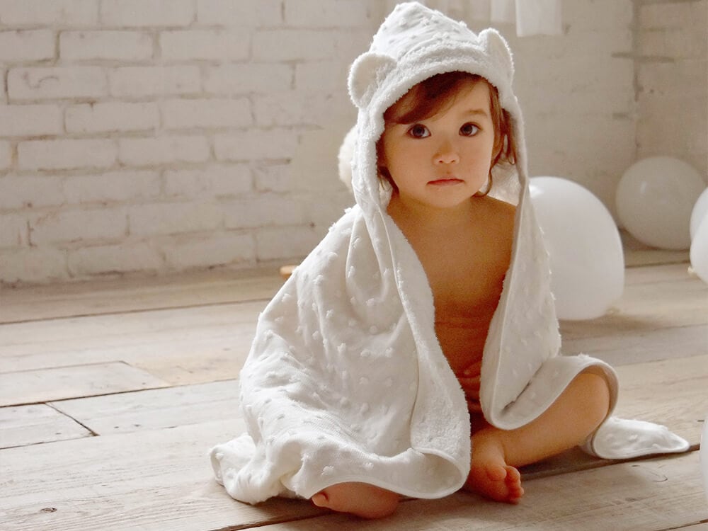 kontex]フード付きバスタオル(Natural Dots) | すべての商品