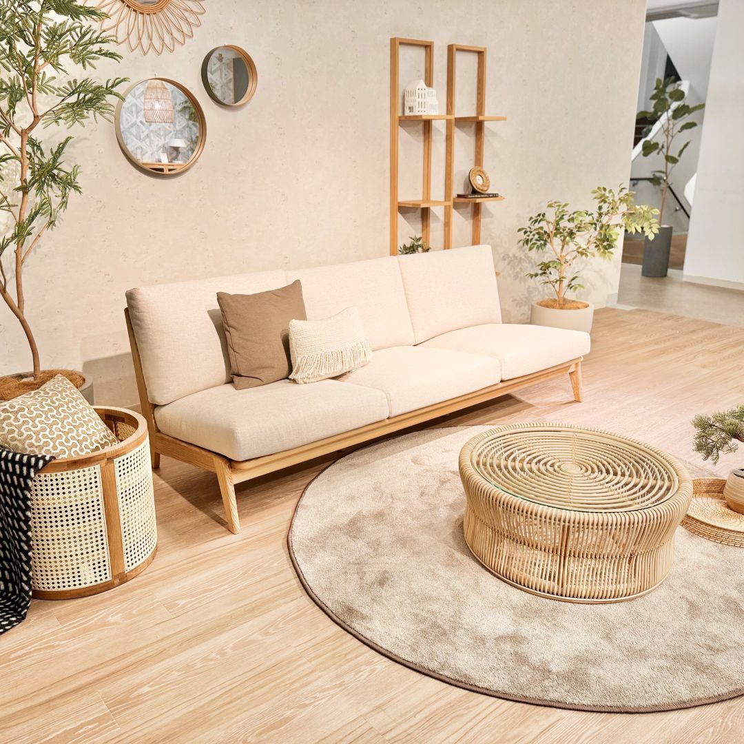 3人掛けソファ コレイト グレーファブリック アッシュナチュラル色