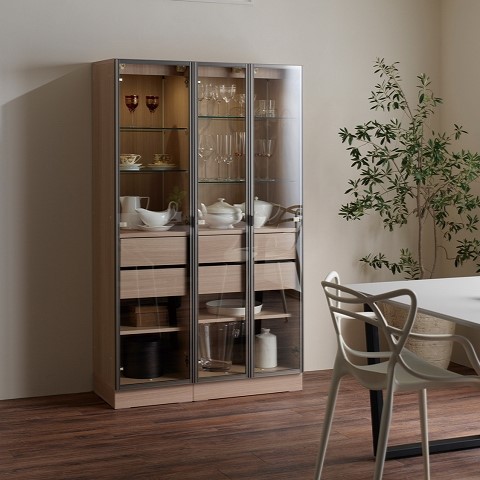 キュリオケース60 パールホワイト・ブラックグレイン・ウォールナット