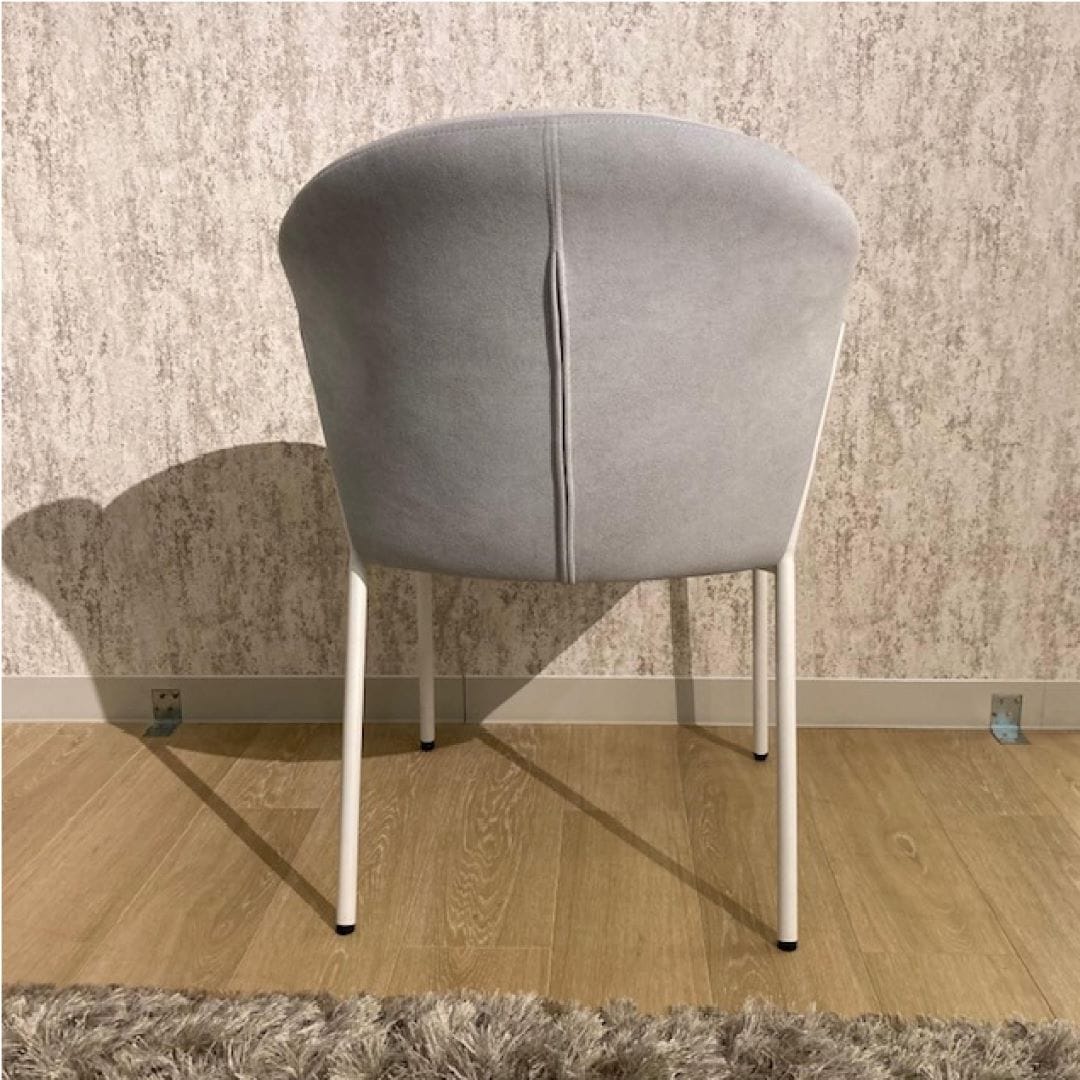 ダイニングチェア F513 ダークグレー・ライトグレーファブリック 金属