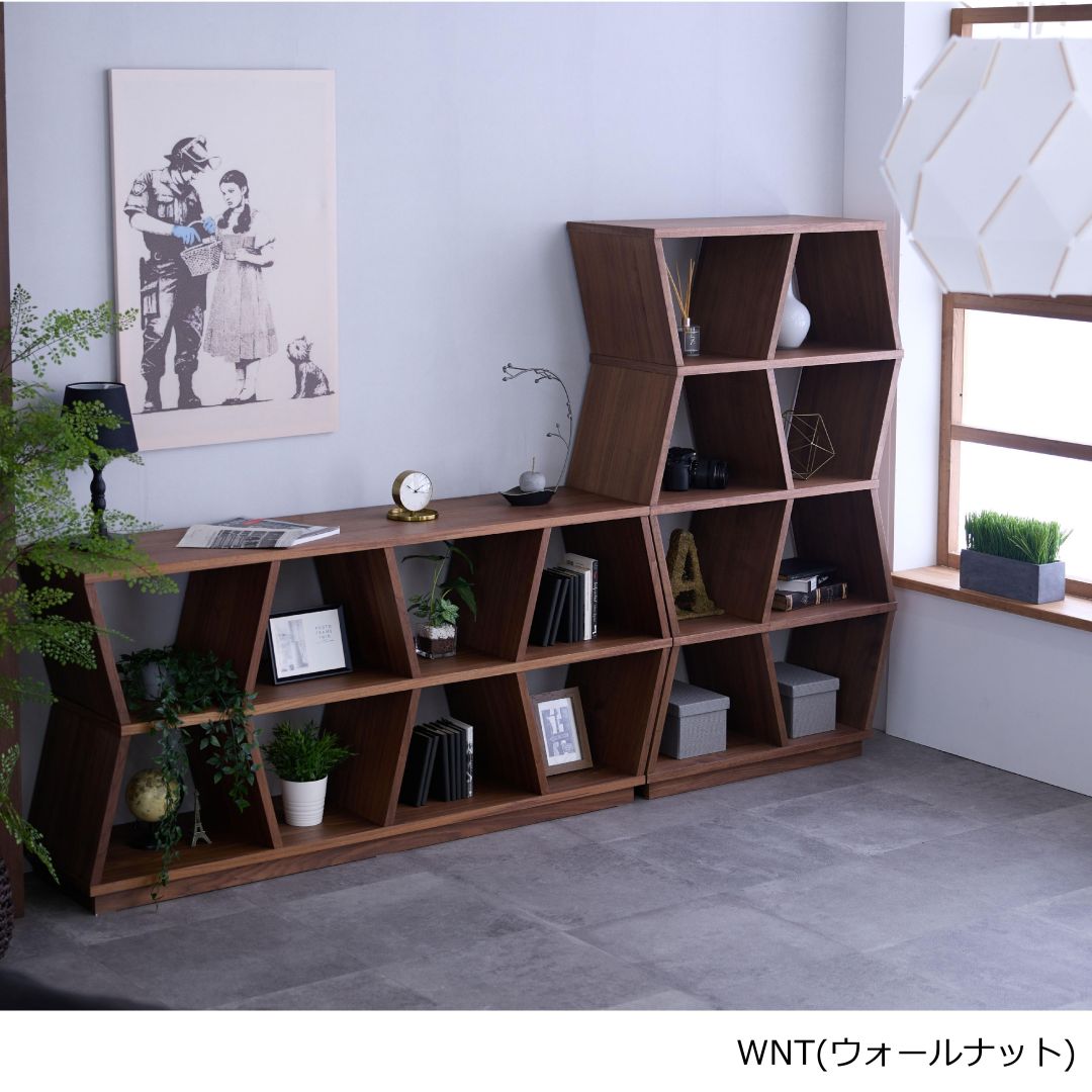 シェルフ HIVE 165ロー OAK(オーク)/WNT(ウォールナット) ルームディ