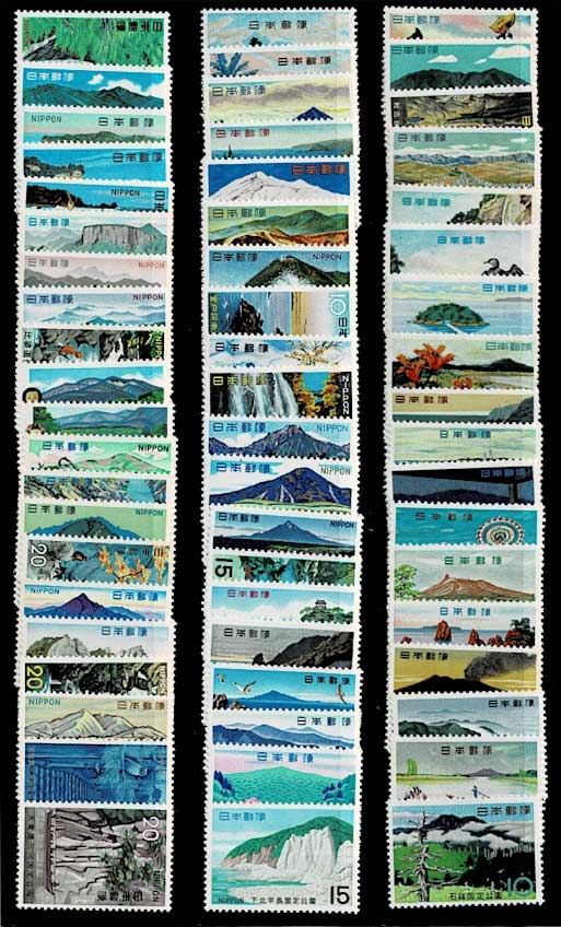 銭単位切手 戦前国立公園シリーズボリュームセット(美品多め) 銭単位