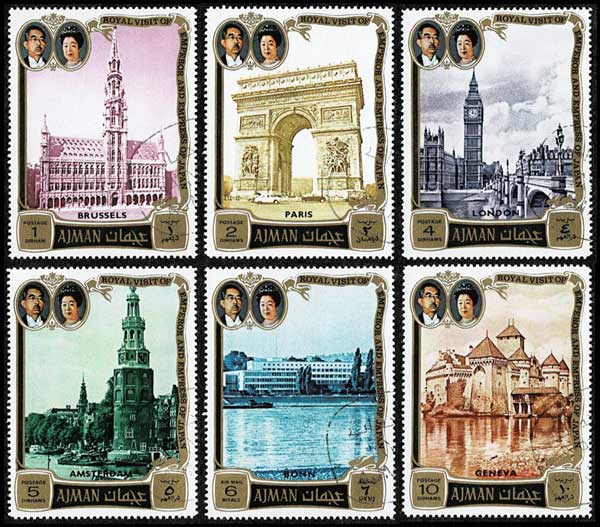 昭和46年 昭和天皇皇后両陛下御訪欧記念切手6種セット オーダー