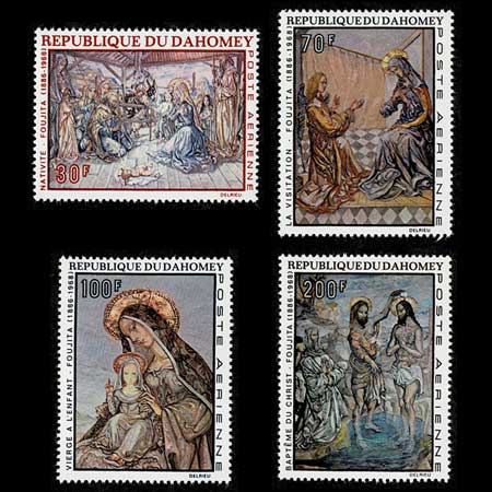 1968年 藤田嗣治の聖書絵画 切手4種セット ダホメ王国発行 | 切手
