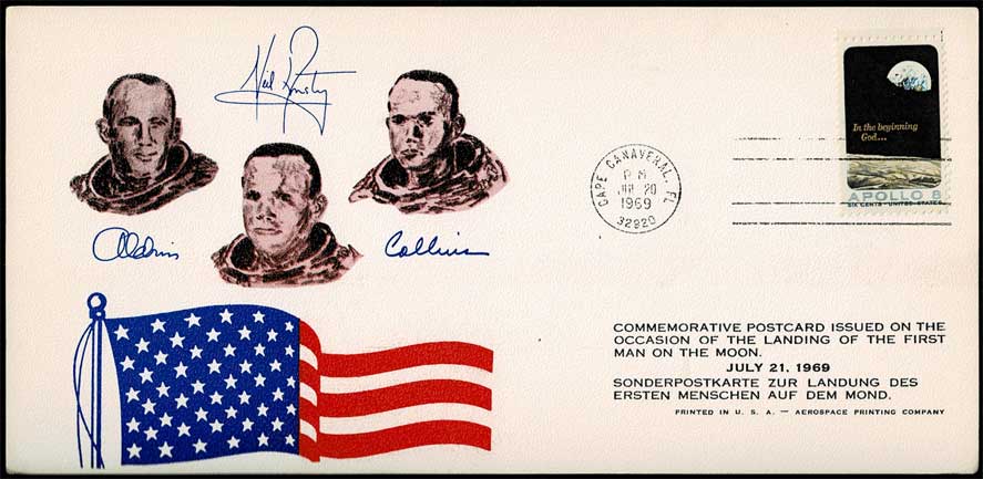 アポロ11号月面着陸記念印 1969年7月20日 アメリカ合衆国発行（台紙