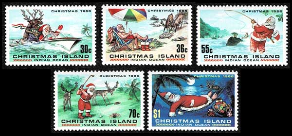 クリスマス切手5種セット クリスマス島発行 | 切手,オセアニア | 趣味