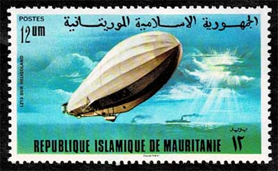 1976年 ツェッペリン飛行船75周年記念 切手6枚セット モーリタニア発行