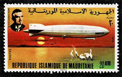 1976年 ツェッペリン飛行船75周年記念 切手6枚セット モーリタニア発行