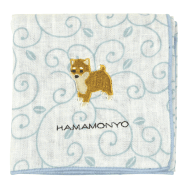 リバーシブルガーゼハンカチ 唐草と柴犬｜▽アイテム・用途で選ぶ,はん