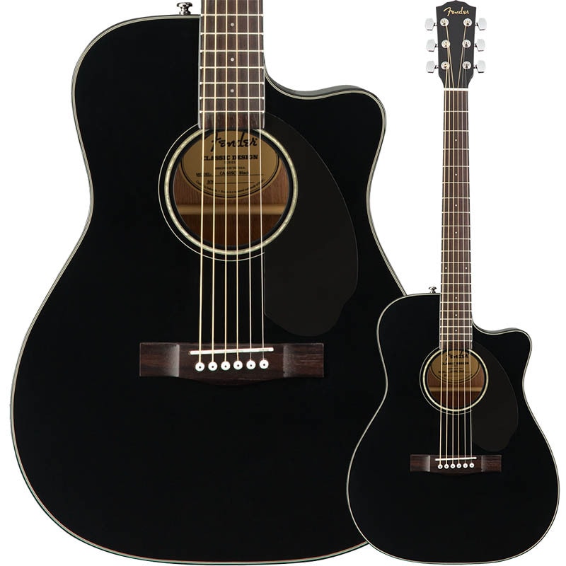 Fender エレアコ CC-60SCE Concert, Walnut Fingerboard, Black