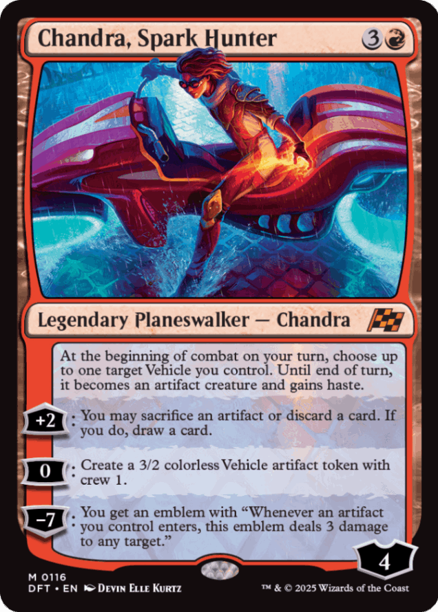 EN】【Foil】 灯を追う者、チャンドラ/Chandra, Spark Hunter 【DFT