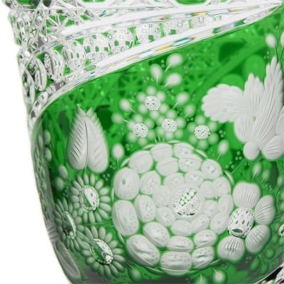 マイセンクリスタル ミスティックフラワー 色被せ花瓶 F2517/EO314/28G