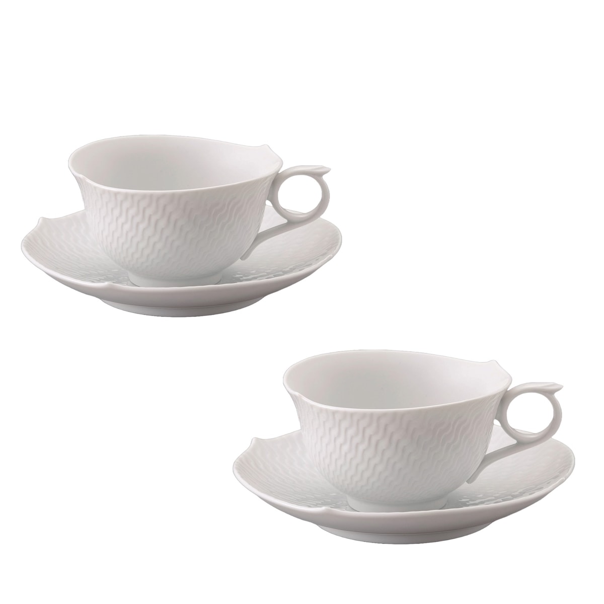 マイセン 波の戯れ ホワイト ペアティーカップ＆ソーサー 000000/29633