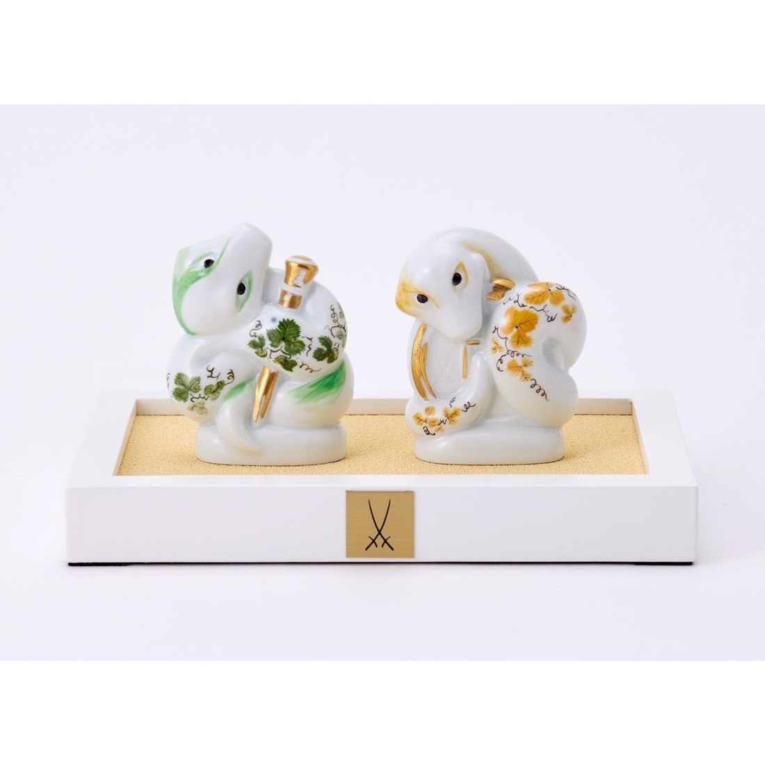 マイセン ミニ干支人形 ヘビ 2体セット 83647/83648/D/3P 日本