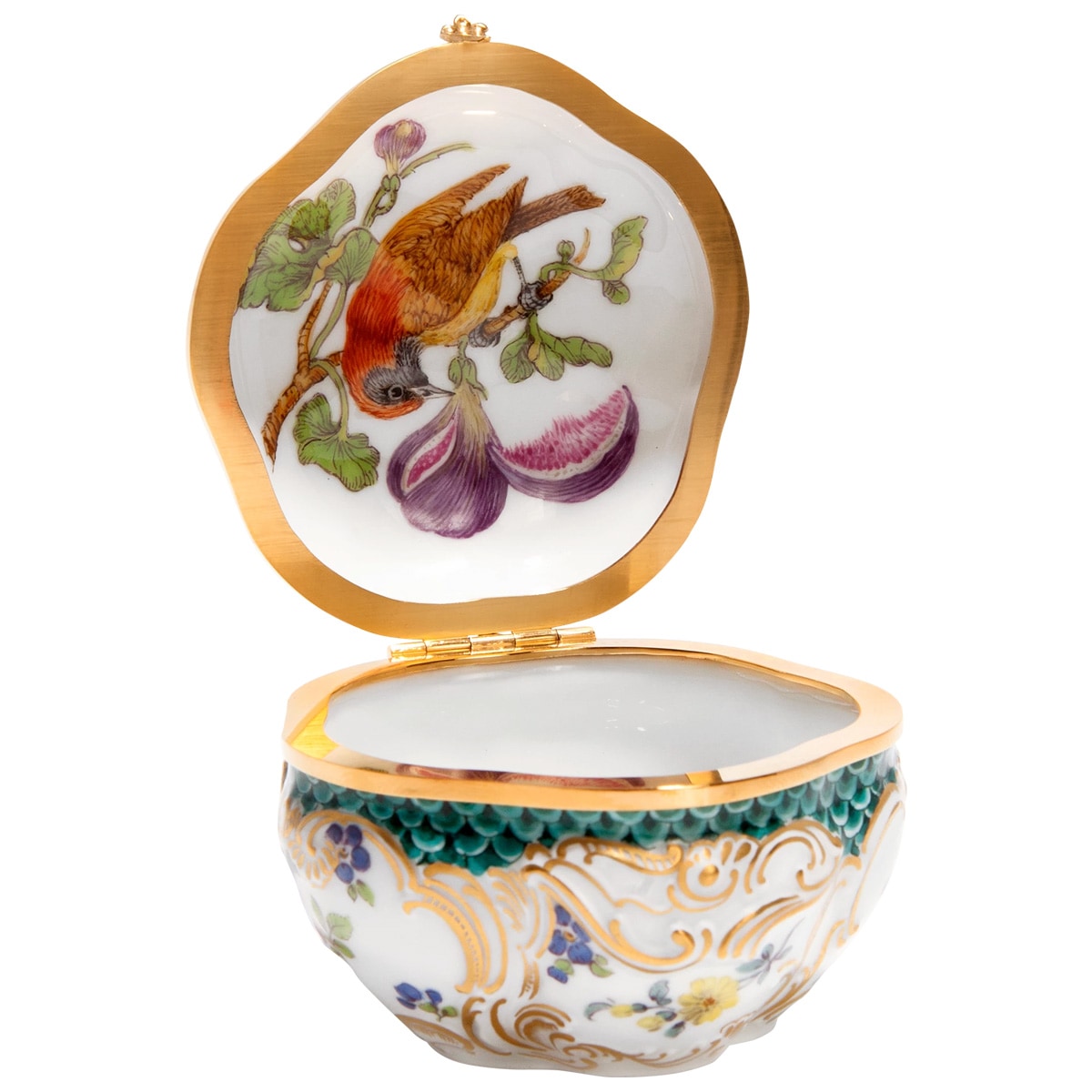 マイセン 嗅ぎ煙草入れ「エキゾチックな鳥とイチジク」 52M32/212874