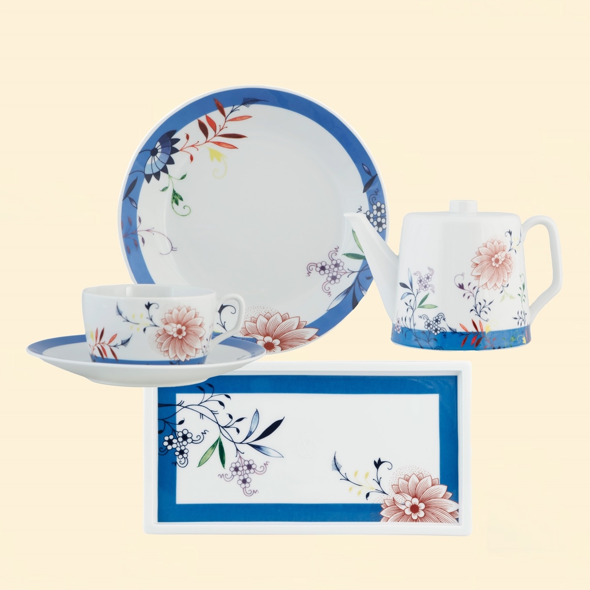 美品 マイセン ブルーオニオン フラワーポット(16cmx16cm)1点、1級品