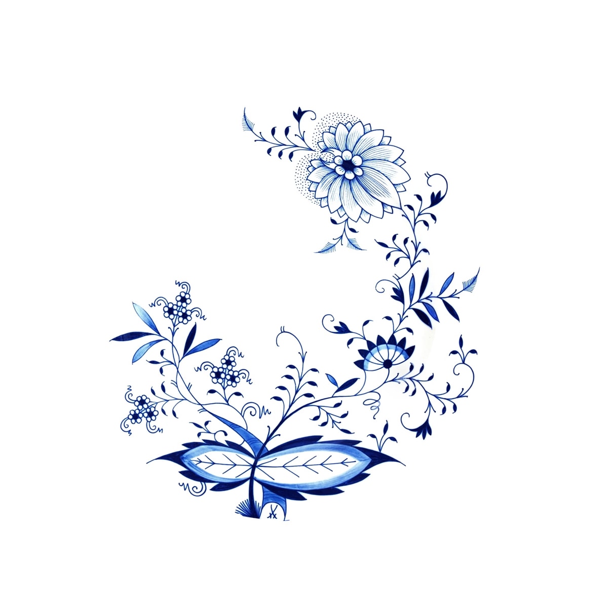 マイセン ブルーオニオン誕生285周年記念 ブルーミーライン スープ皿