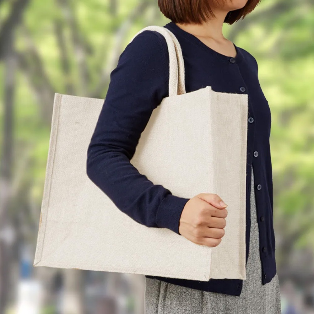 417-2772 カラージュートバッググレーL【K】 | 素材,布製品 | |【公式