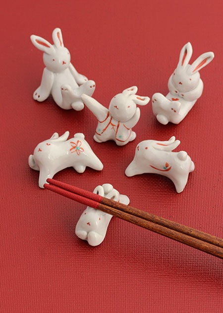 多田利子 箸置（うさぎ）｜九谷焼のうつわ｜和食器通販 じろや