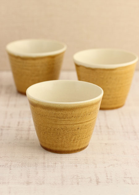 山本芳子そば猪口（黄瀬戸）｜九谷焼のうつわ｜和食器通販 じろや