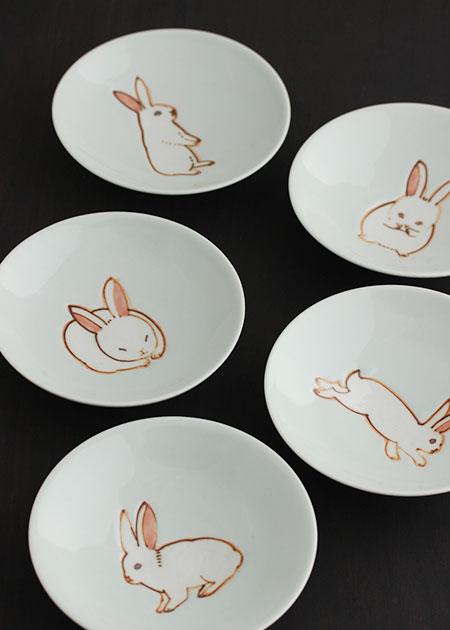 庄田春海 小皿（ウサギ）｜九谷焼のうつわ｜和食器通販 じろや