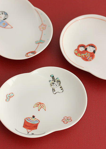 多田利子 絵皿（お正月シリーズ）｜九谷焼のうつわ｜和食器通販 じろや