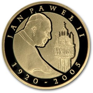 ヨハネ・パウロ2世 ローマ法王 100ズロチ金貨 ポーランド 2005年製 PF