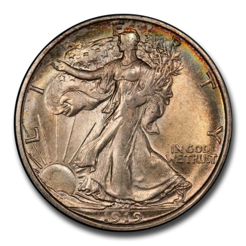 1919年 ウォーキング リバティ ハーフダラー 銀貨 50セント イーグル