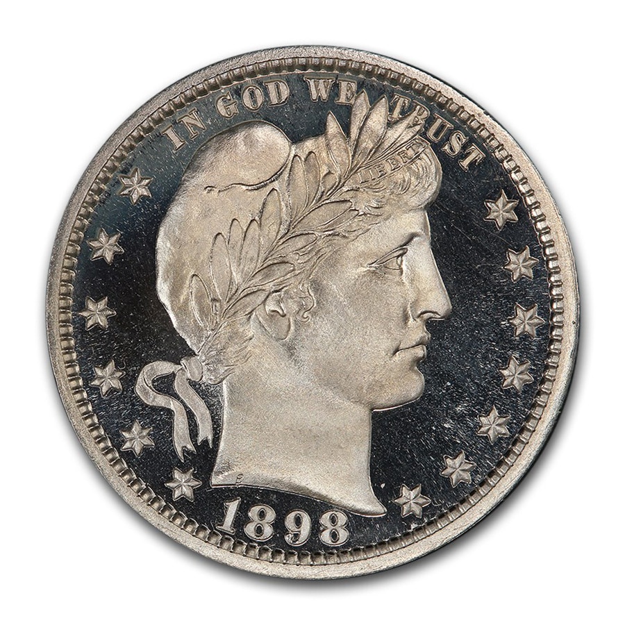 1898年 バーバー クォーター ダラー 銀貨 25セント シルバー 女神