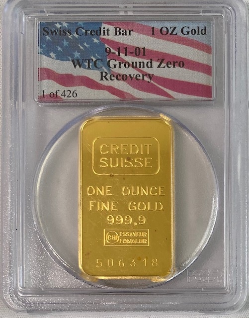 WTC9-11-01グラウンドゼロ-リカバリー純金1オンスゴールドバーPCGS鑑定