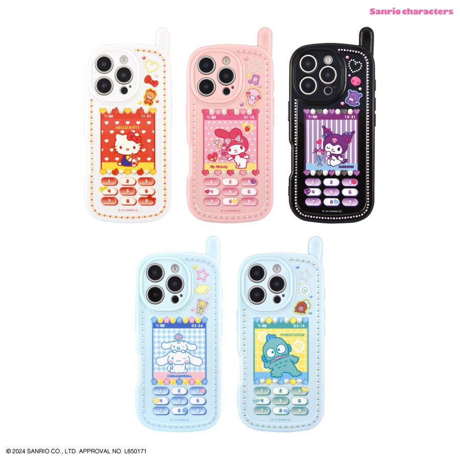 サンリオキャラクターズ iPhone16 Pro 対応 レトロガラケー風ケース