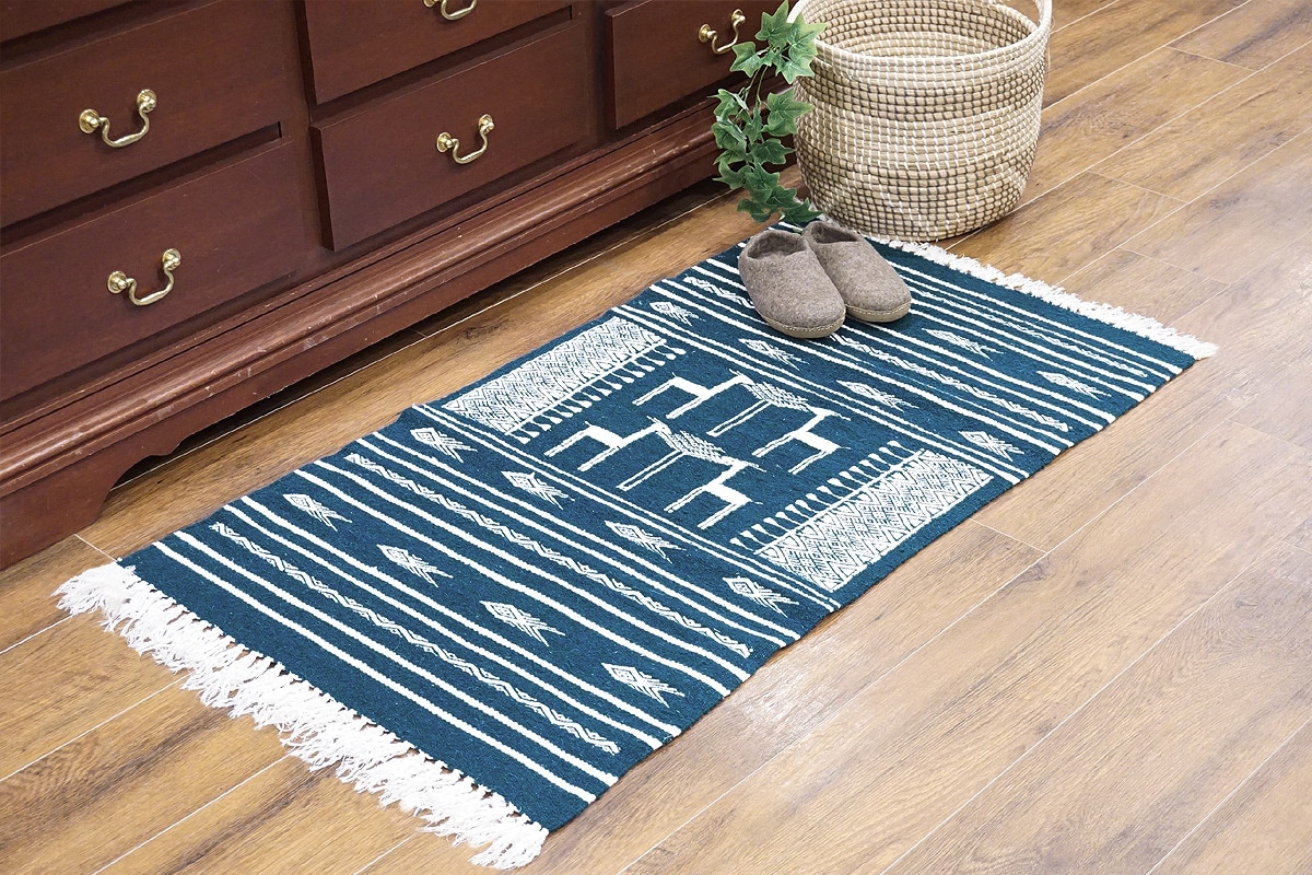 チュニジア 手織りキリム 120×67cm アクセントラグサイズ TK120x70-1