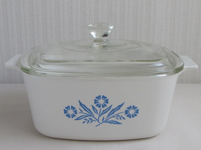 CORNING WARE コーニングウェア 両手鍋 ブルーコーンフラワー