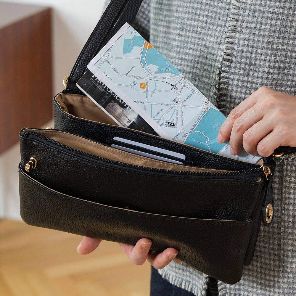 5層収納の財布ショルダー 本革 レディース 女性 斜め掛け スマホ