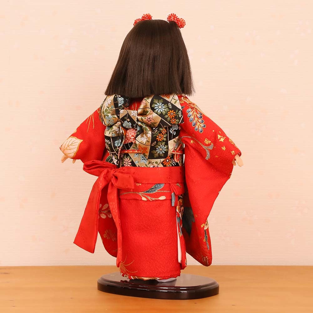 市松人形 齊藤公司作 10号 愛ちゃん 正絹金彩友禅