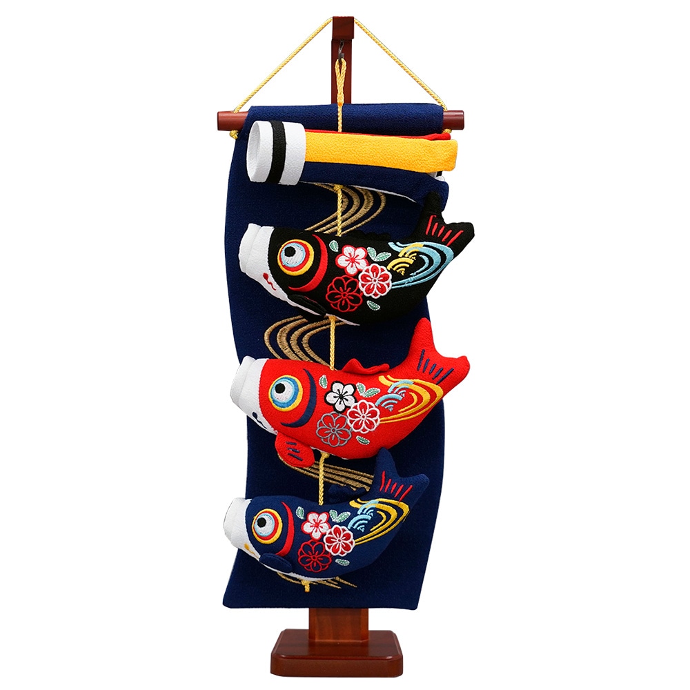 鯉のぼり 室内用 鯉の滝のぼり ちりめん 高さ48cm