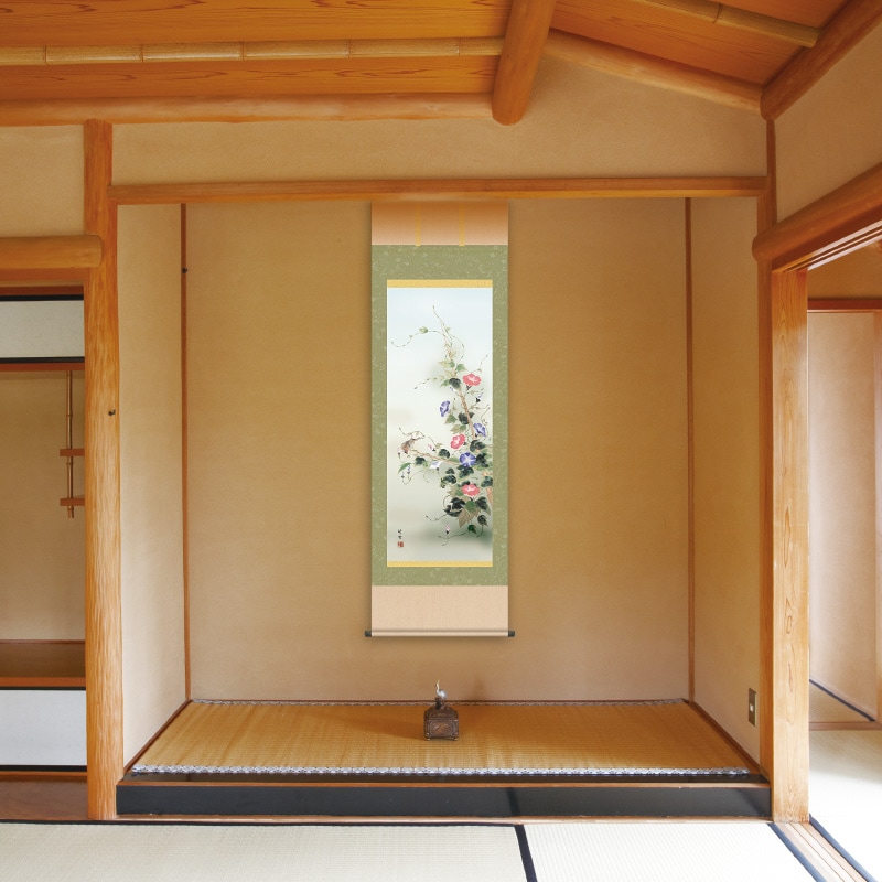 田村竹世 四季花鳥 鴛鴦 掛け軸【ポイント5％還元中】 : アートの友社