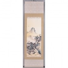 橋本 雅邦 「春山水図」 複製絵画 掛軸 : アートの友社 橋本 雅邦 「春