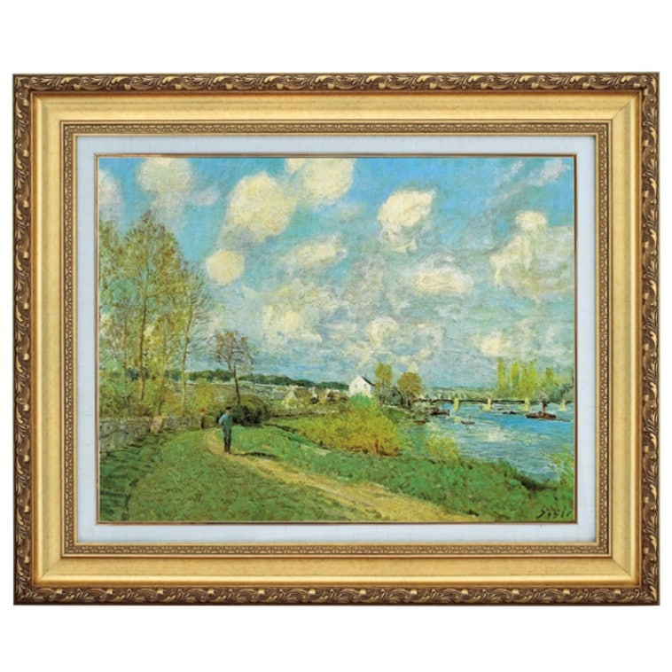 シスレー 「川のある風景」 6号 立体複製名画 【5％ポイント還元中