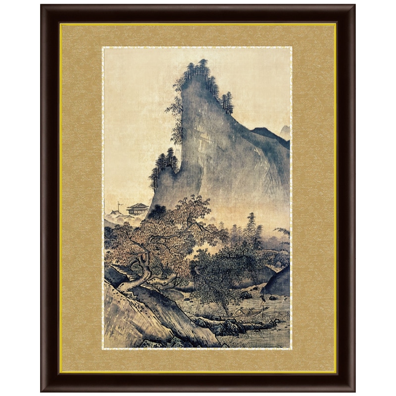 雪舟 四季山水図 秋景 額 作品 インテリア 壁掛け 【ポイント5％還元