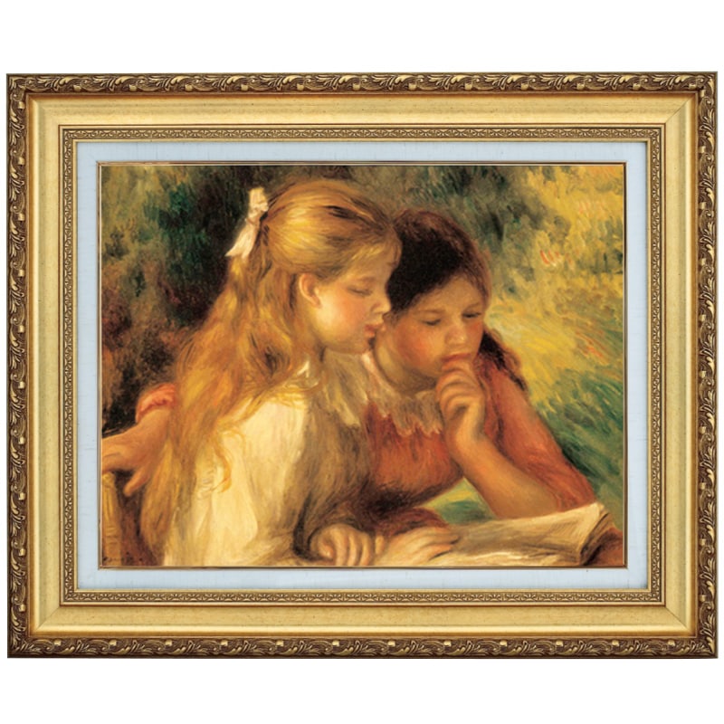 ルノワール 「読書する二人の少女」 10号 立体複製名画 【5％ポイント