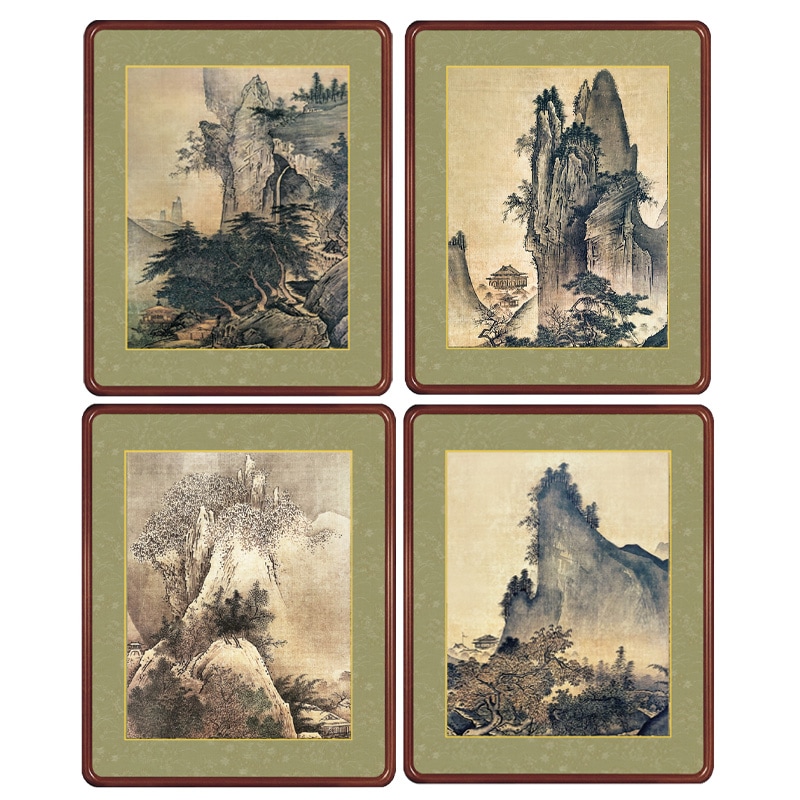 四季山水 雪舟 額4点セット生誕600年記念 【ポイント5％還元中