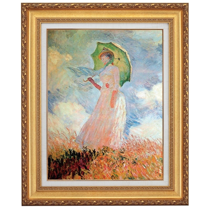 モネ 「日傘を持つ女」 10号 西洋絵画 立体複製名画 【5％ポイント還元