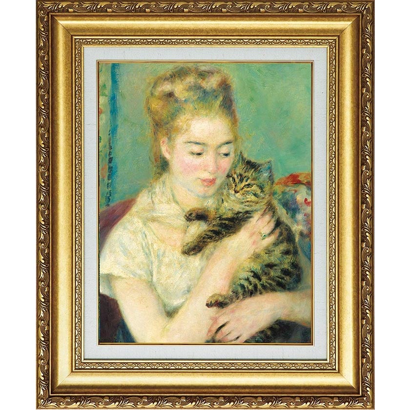 ルノワール 「猫を抱く女性」 10号 立体複製名画 【5％ポイント還元中