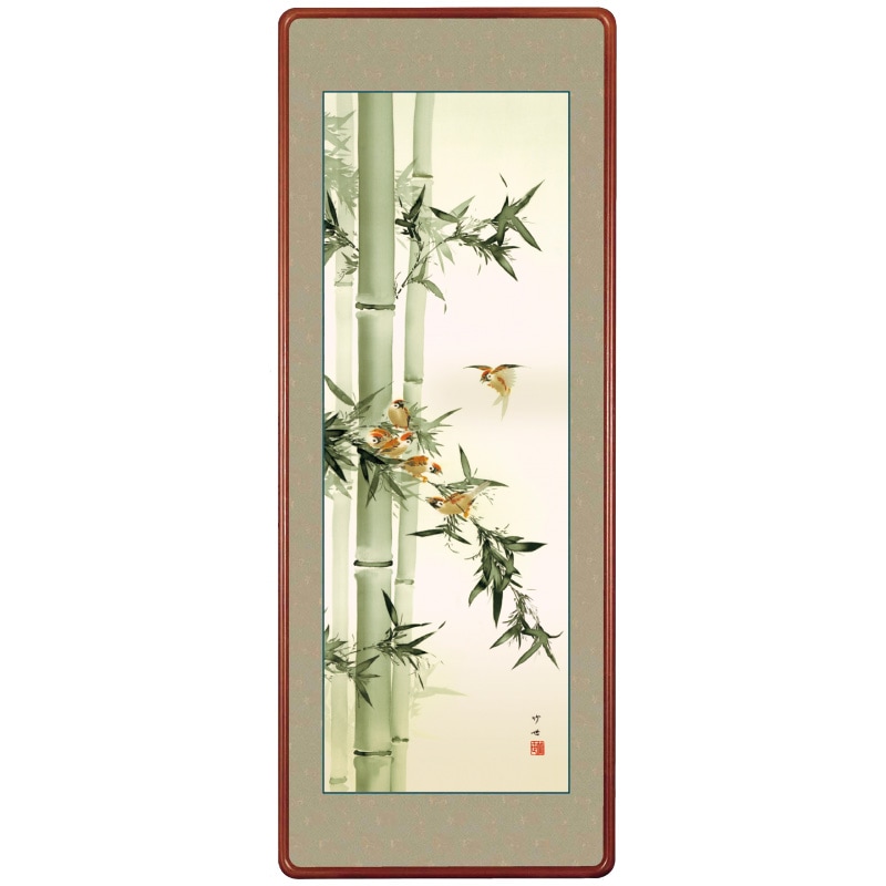 竹に雀』額 田村竹世日本画特撰 高級額【ポイント5％還元中】 : 『竹