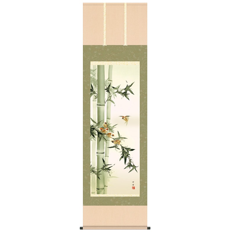 竹に雀』田村竹世 日本画特撰 高級掛軸【ポイント5％還元中】 : 『竹